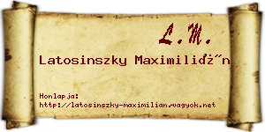 Latosinszky Maximilián névjegykártya